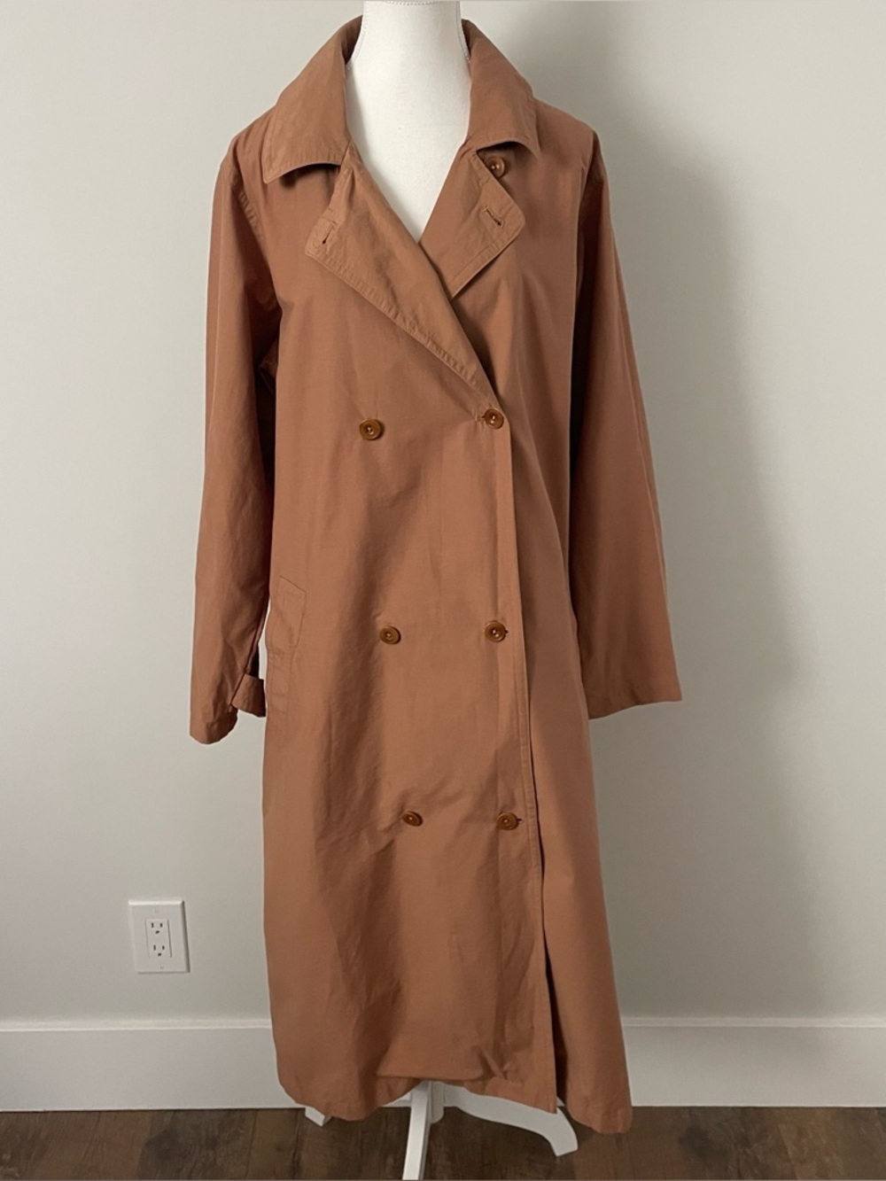 Aritzia Community Trench Coat Long Tan Size Medium